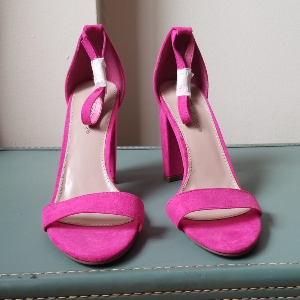 Hot Pink Block Heel Sandal